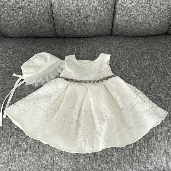 Baby Girls Dress Infant Princess Christening Baptism Party Formal 6/12 M… - Picture 1 of 11
